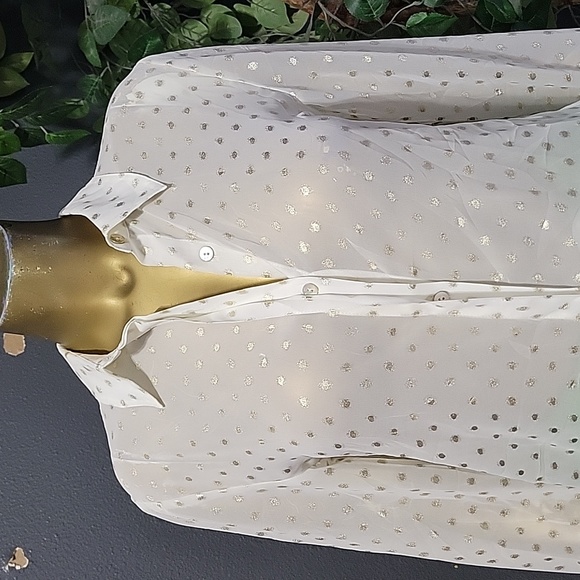 NWT Chicos Metallic Dot Tresa Button Up Top Size 0 Size 4/6 - Picture 2 of 7